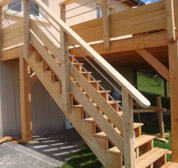 Terrasse, escalier bois